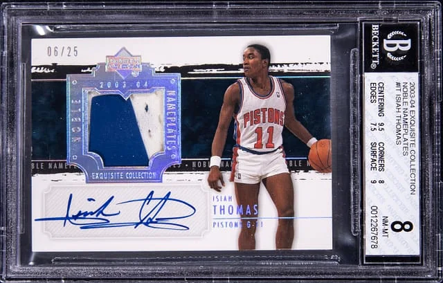 2003-04 Upper Deck Exquisite Collection Isiah Thomas Noble Nameplates #NN-IT card image