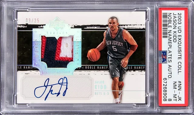 2003-04 Upper Deck Exquisite Collection Jason Kidd Noble Nameplates Autograph #NN-JK card image