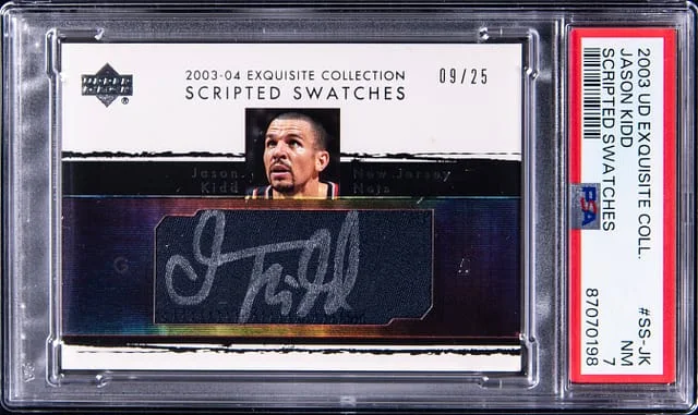 2003-04 Upper Deck Exquisite Collection Jason Kidd Scripted Swatches #SS-JK card image