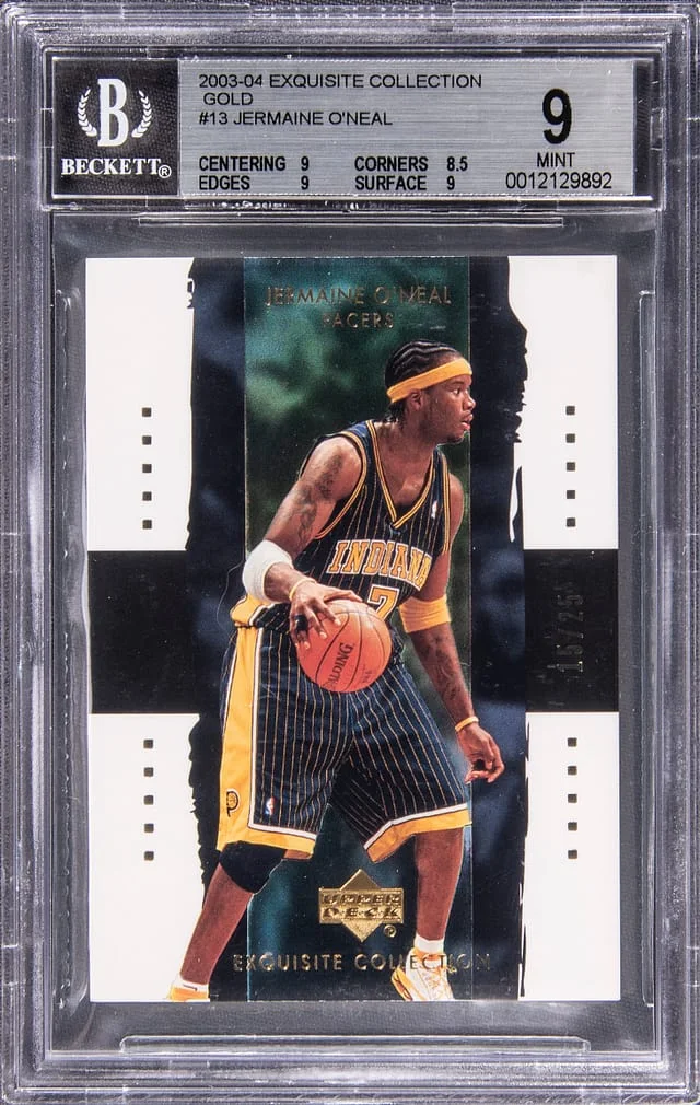 2003-04 Upper Deck Exquisite Collection Jermaine O'Neal Gold #13 card image
