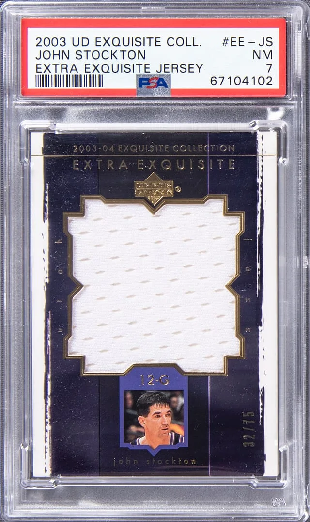 2003-04 Upper Deck Exquisite Collection John Stockton Extra Exquisite Jersey #EE-JS card image