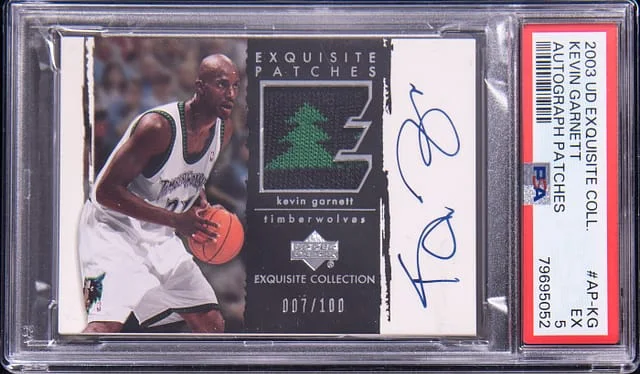 2003-04 Upper Deck Exquisite Collection Kevin Garnett Autograph Patches #AP-KG card image