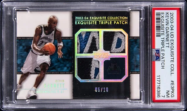 2003-04 Upper Deck Exquisite Collection Kevin Garnett Game-Used Exquisite Triple Patch #E3P-KG card image