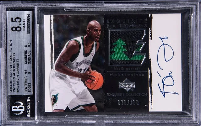 2003-04 Upper Deck Exquisite Collection Kevin Garnett Patches Autographs #KG card image