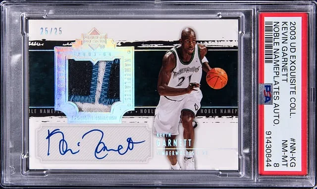 2003-04 Upper Deck Exquisite Collection Kevin Garnett Noble Nameplates Autograph #NN-KG card image