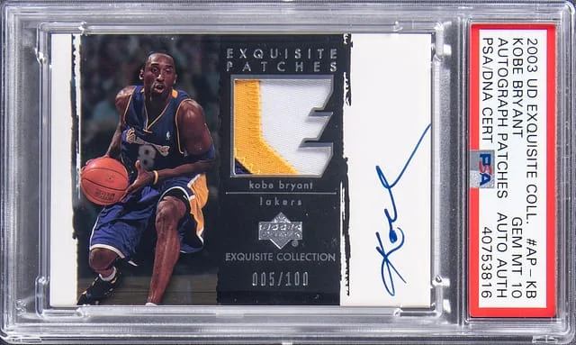 2003-04 Upper Deck Exquisite Collection Kobe Bryant Autograph Patches #AP-KB card image