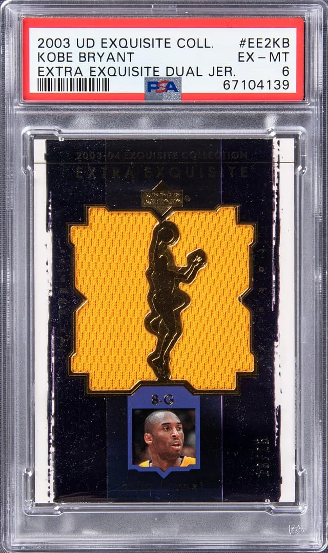 2003-04 Upper Deck Exquisite Collection Kobe Bryant Extra Exquisite Dual Jersey #EE2-KB card image