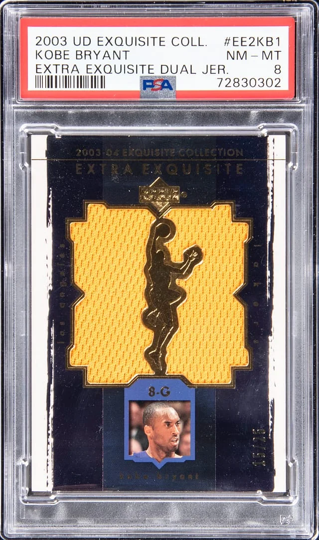 2003-04 Upper Deck Exquisite Collection Kobe Bryant Extra Exquisite Dual Jersey #EE2-KBI card image