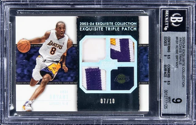 2003-04 Upper Deck Exquisite Collection Kobe Bryant Game-Used Patches Triple #E3P-KB1 card image