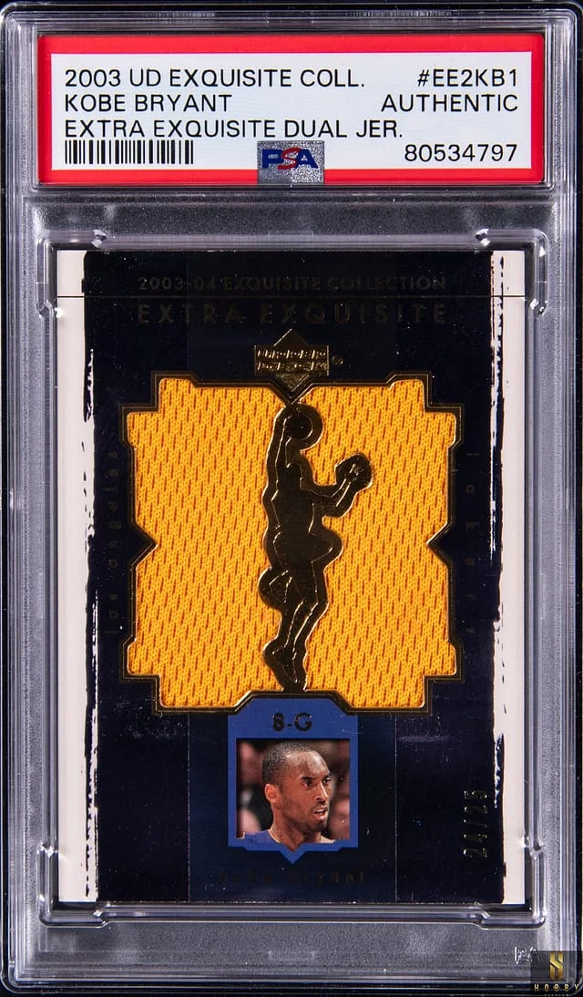2003-04 Upper Deck Exquisite Collection Kobe Bryant Game-Used Extra Exquisite Duals #EE2-KB1 card image