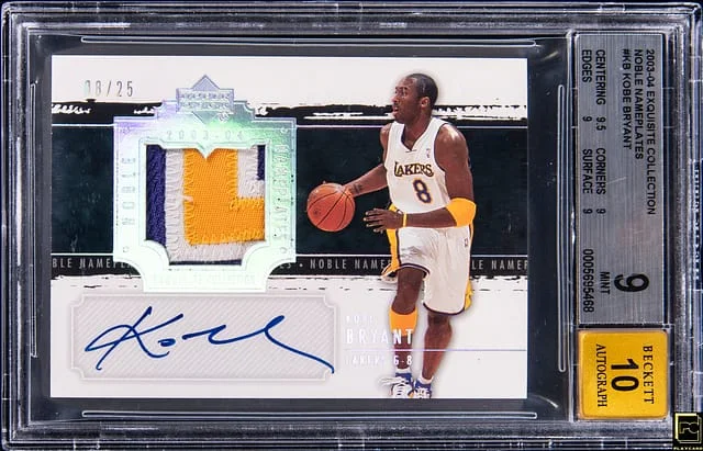 2003-04 Upper Deck Exquisite Collection Kobe Bryant Noble Nameplates #NN-KB card image