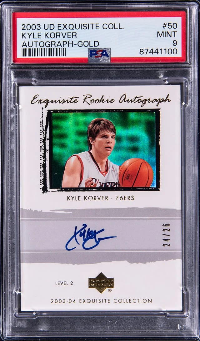 2003-04 Upper Deck Exquisite Collection Kyle Korver Autograph #50 card image
