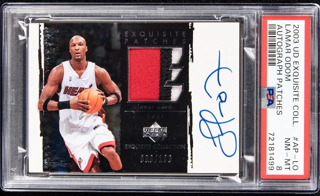2003-04 Upper Deck Exquisite Collection Lamar Odom Autograph Patches #AP-LO card image