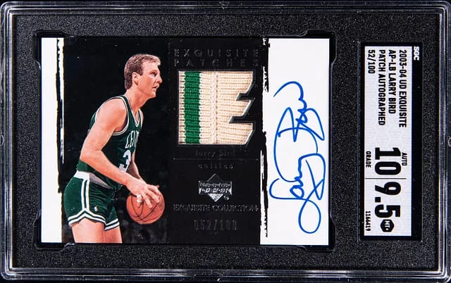 2003-04 Upper Deck Exquisite Collection Larry Bird Patch Autograph #AP-LB card image