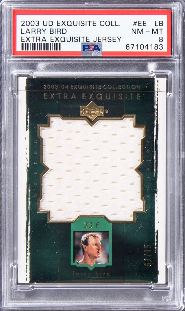2003-04 Upper Deck Exquisite Collection Larry Bird Extra Exquisite Jersey #EE-LB card image