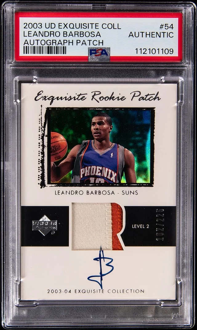 2003-04 Upper Deck Exquisite Collection Leandro Barbosa Autograph Patch #54 card image