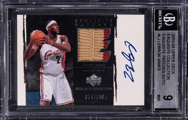 2003-04 Upper Deck Exquisite Collection LeBron James Exquisite Patches Autographs #AP-LJ card image