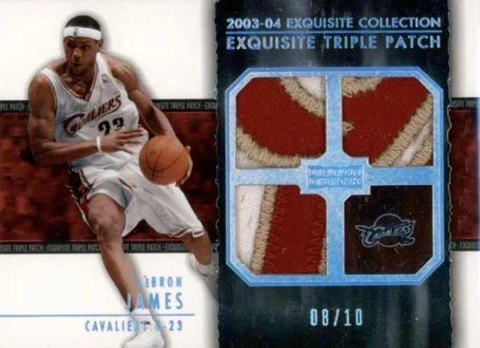 2003-04 Upper Deck Exquisite Collection Lebron James Patches Triple #E3P-LJ1 card image