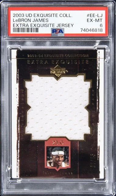2003-04 Upper Deck Exquisite Collection LeBron James Extra Exquisite Jersey #EE-LJ card image