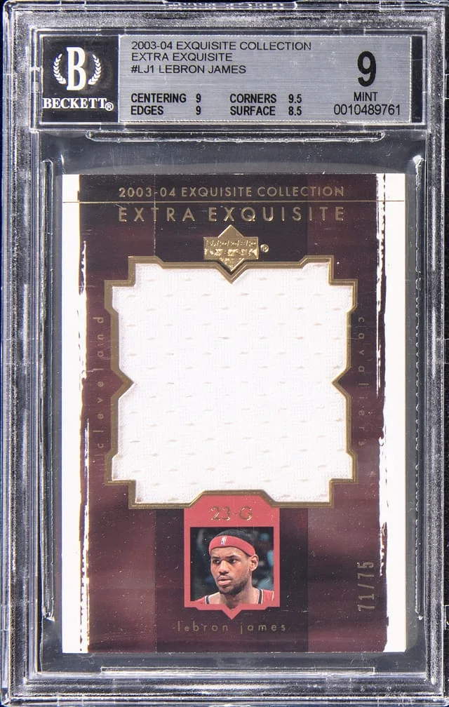 2003-04 Upper Deck Exquisite Collection LeBron James Game-Used Extra Exquisite #LJ1 card image