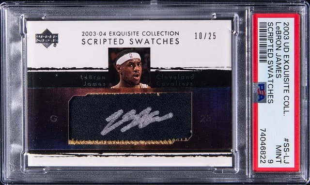2003-04 Upper Deck Exquisite Collection LeBron James Scripted Swatches #SS-LJ card image