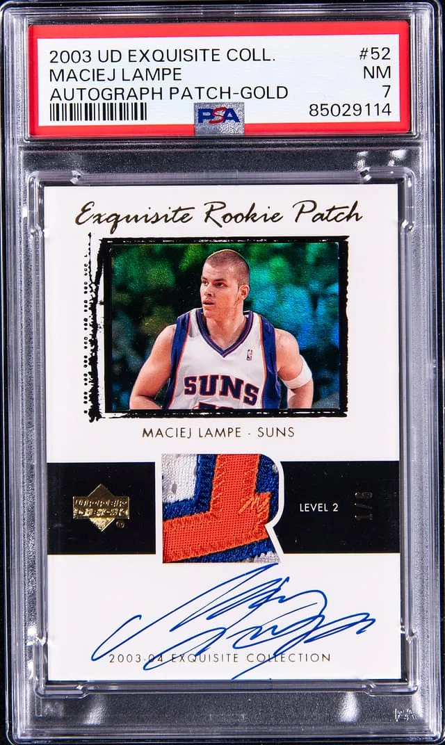 2003-04 Upper Deck Exquisite Collection Macie Lampe Autograph Patch Gold #52 card image
