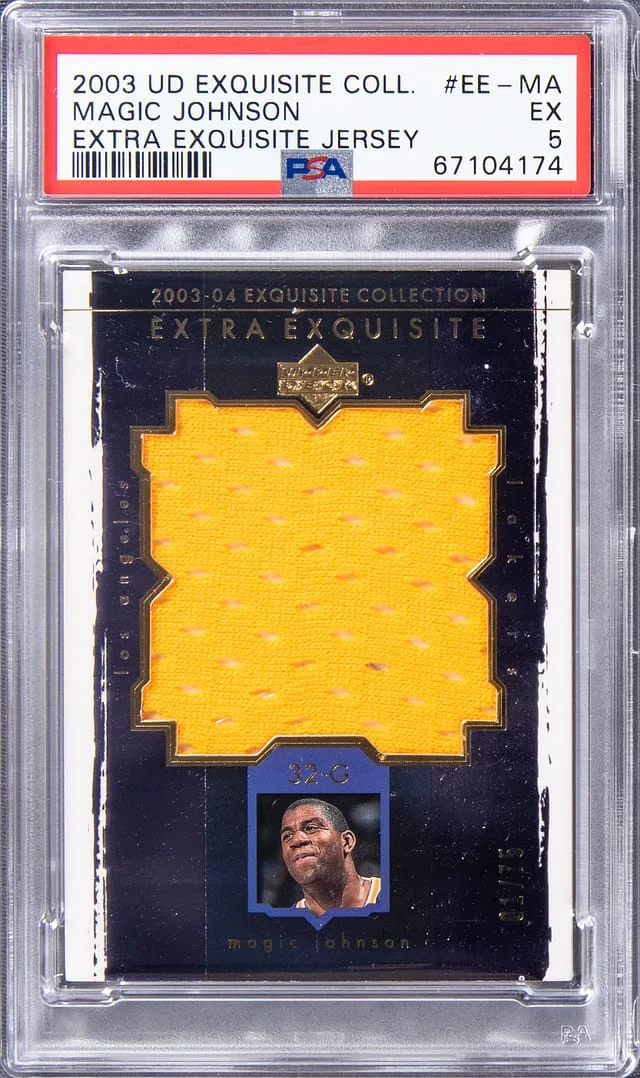 2003-04 Upper Deck Exquisite Collection Magic Johnson Extra Exquisite Jersey #EE-MA card image