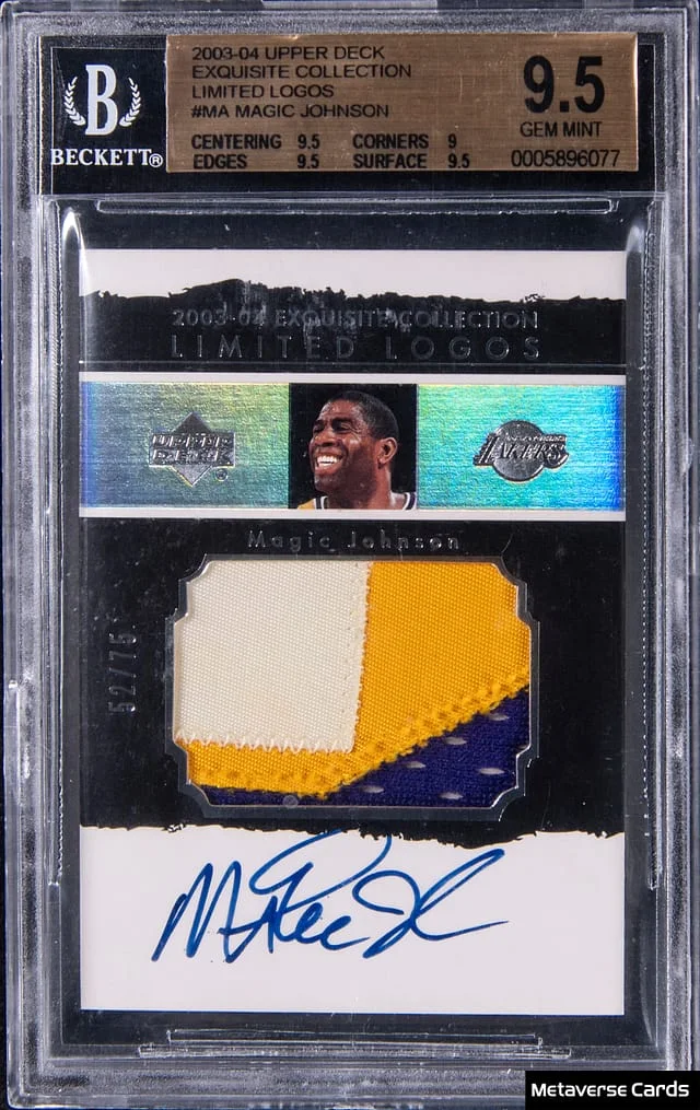 2003-04 Upper Deck Exquisite Collection Magic Johnson Limited Logos #LL-MA card image