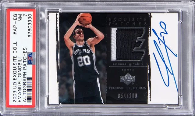 2003-04 Upper Deck Exquisite Collection Manu Ginobili Autograph Patches #EG card image