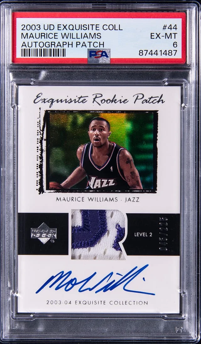 2003-04 Upper Deck Exquisite Collection Maurice Williams Autograph Patch Gold #44 card image