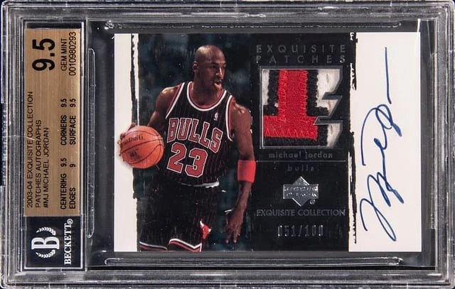 2003-04 Upper Deck Exquisite Collection Michael Jordan Exquisite Patches Autographs #AP-MJ card image