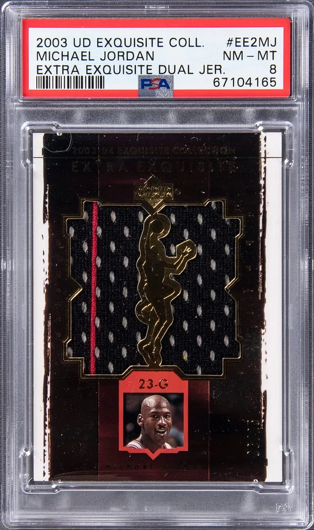 2003-04 Upper Deck Exquisite Collection Michael Jordan Extra Exquisite Dual Jersey #EE2-MJ card image