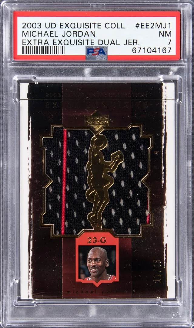 2003-04 Upper Deck Exquisite Collection Michael Jordan Extra Exquisite Dual Jersey #EE2-MJ1 card image