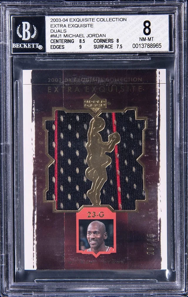 2003-04 Upper Deck Exquisite Collection Michael Jordan Game-Used Extra Exquisite Duals #MJ1 card image