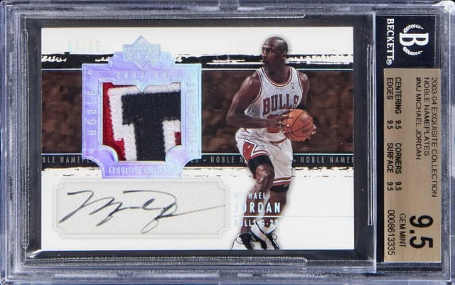 2003-04 Upper Deck Exquisite Collection Michael Jordan Noble Nameplates #NN-MJ card image