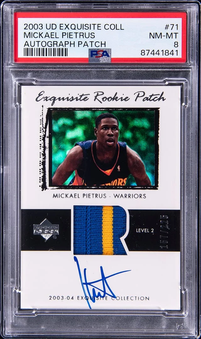2003-04 Upper Deck Exquisite Collection Mickael Pietrus Autograph Patch #70 card image