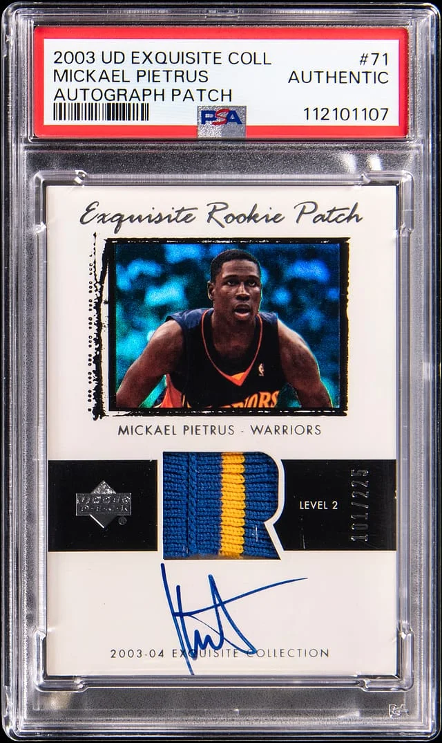 2003-04 Upper Deck Exquisite Collection Mickael Pietrus Autograph Patch #71 card image