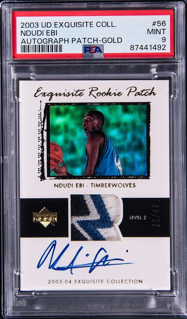 2003-04 Upper Deck Exquisite Collection Ndudi Ebi Autograph Patch Gold #56 card image