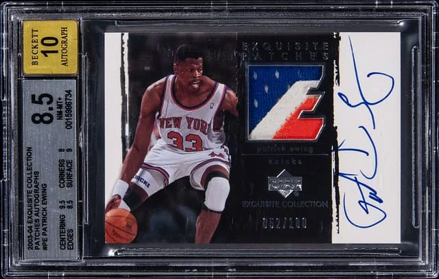2003-04 Upper Deck Exquisite Collection Patrick Ewing Patch Autographs #PE card image