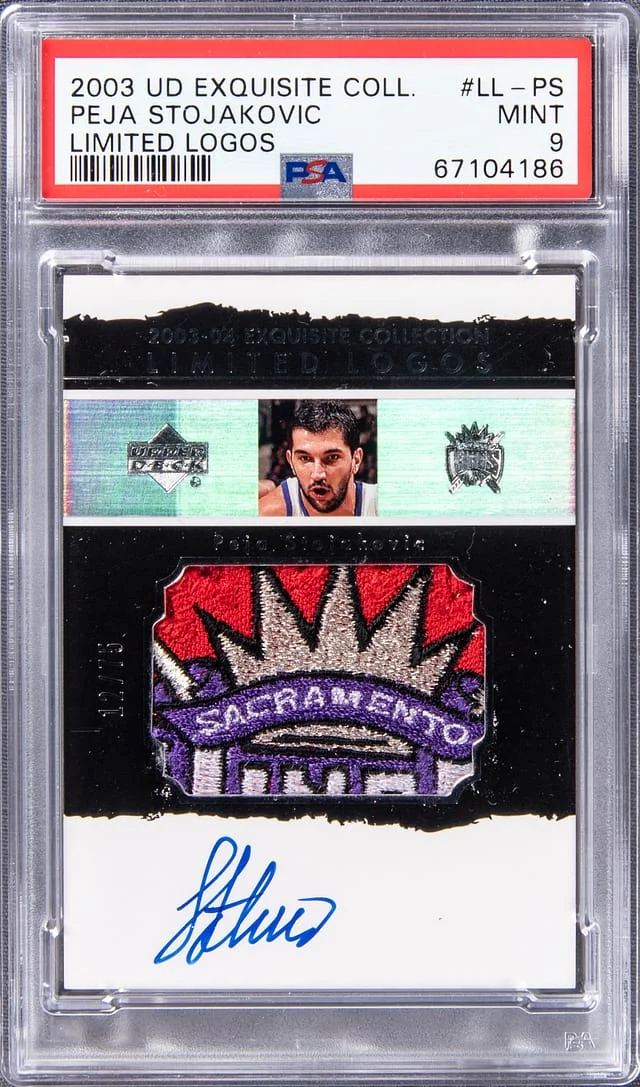 2003-04 Upper Deck Exquisite Collection Peja Stojakovic Limited Logos #LL-PS card image