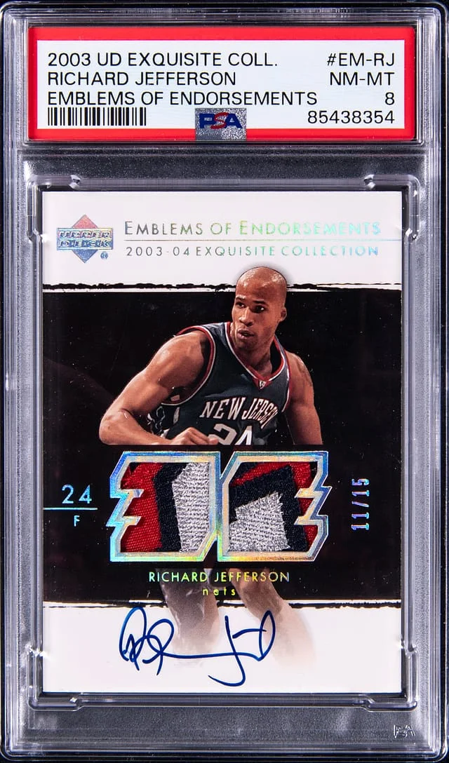 2003-04 Upper Deck Exquisite Collection Richard Jefferson Emblems Of Endorsements #EM-RJ card image