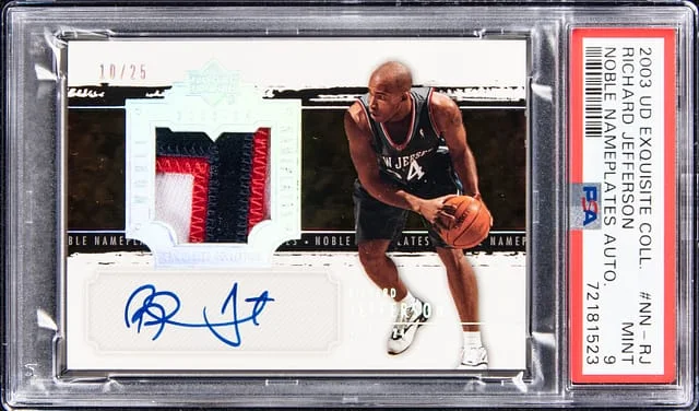 2003-04 Upper Deck Exquisite Collection Richard Jefferson Noble Nameplates Autograph #NN-RJ card image