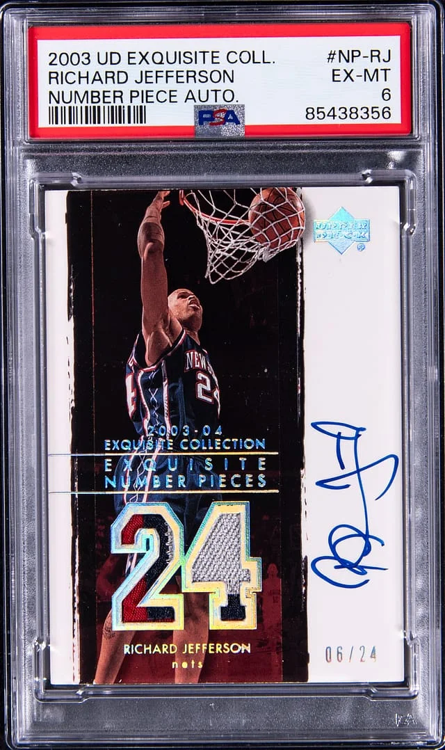 2003-04 Upper Deck Exquisite Collection Richard Jefferson Number Piece Autographs #NP-RJ card image