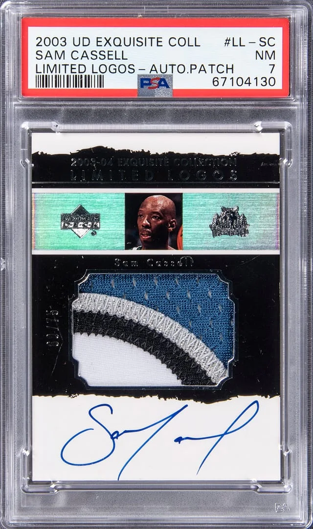 2003-04 Upper Deck Exquisite Collection Sam Cassell Limited Logos Autograph Patch #LL-SC card image