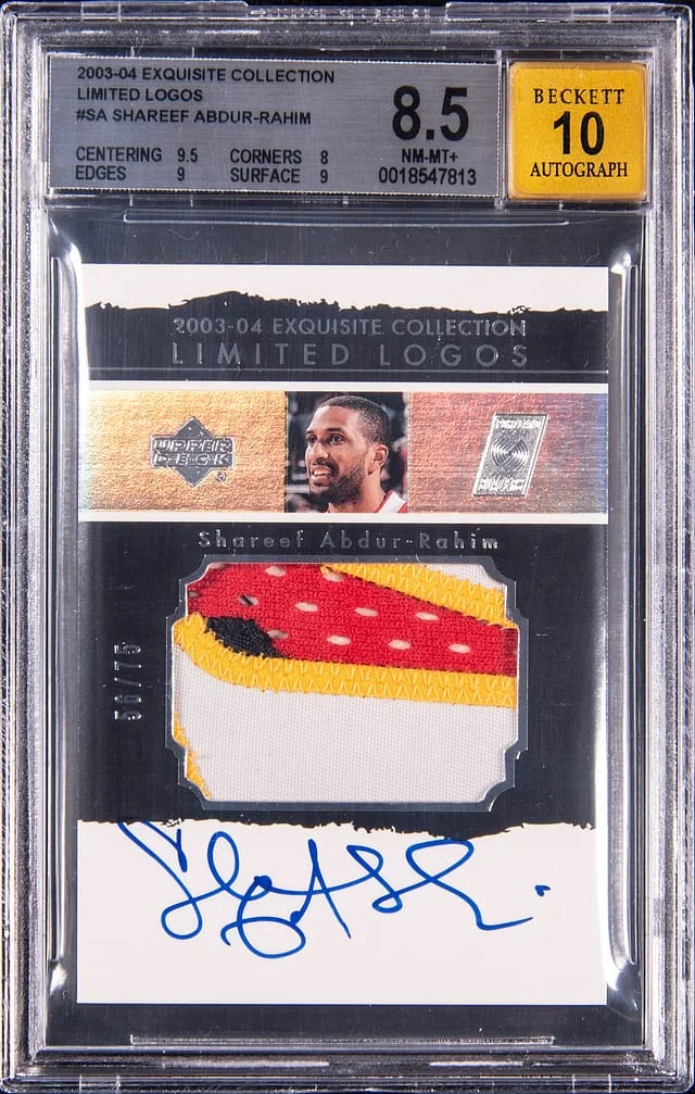 2003-04 Upper Deck Exquisite Collection Shareef Abdur-Rahim Limited Logos #LL-SA card image