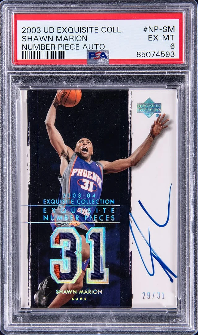 2003-04 Upper Deck Exquisite Collection Shawn Marion Number Pieces Autograph #NP-SM card image