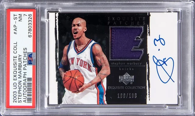 2003-04 Upper Deck Exquisite Collection Stephon Marbury Autograph Patches #AP-ST card image