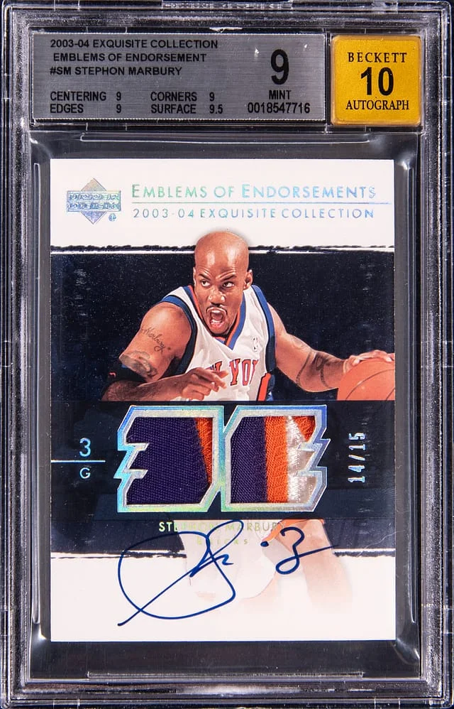 2003-04 Upper Deck Exquisite Collection Stephon Marbury Emblems Of Endorsement #EM-SM card image