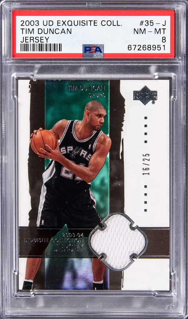 2003-04 Upper Deck Exquisite Collection Tim Duncan Jersey #35-J card image