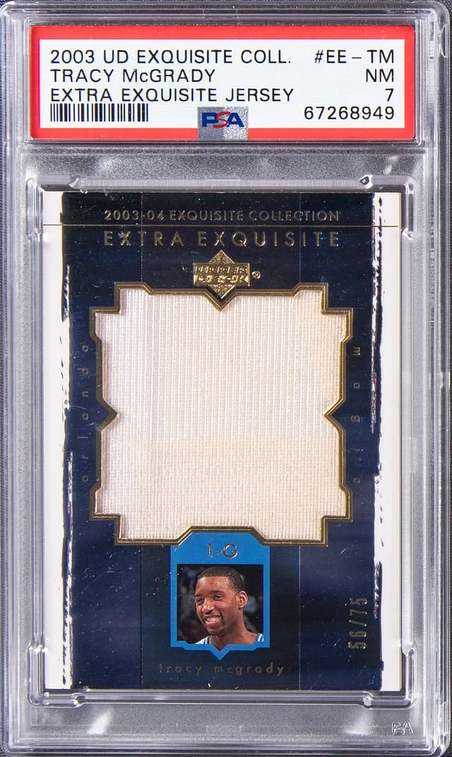 2003-04 Upper Deck Exquisite Collection Tracy Mcgrady Extra Exquisite Jersey #EE-TM card image